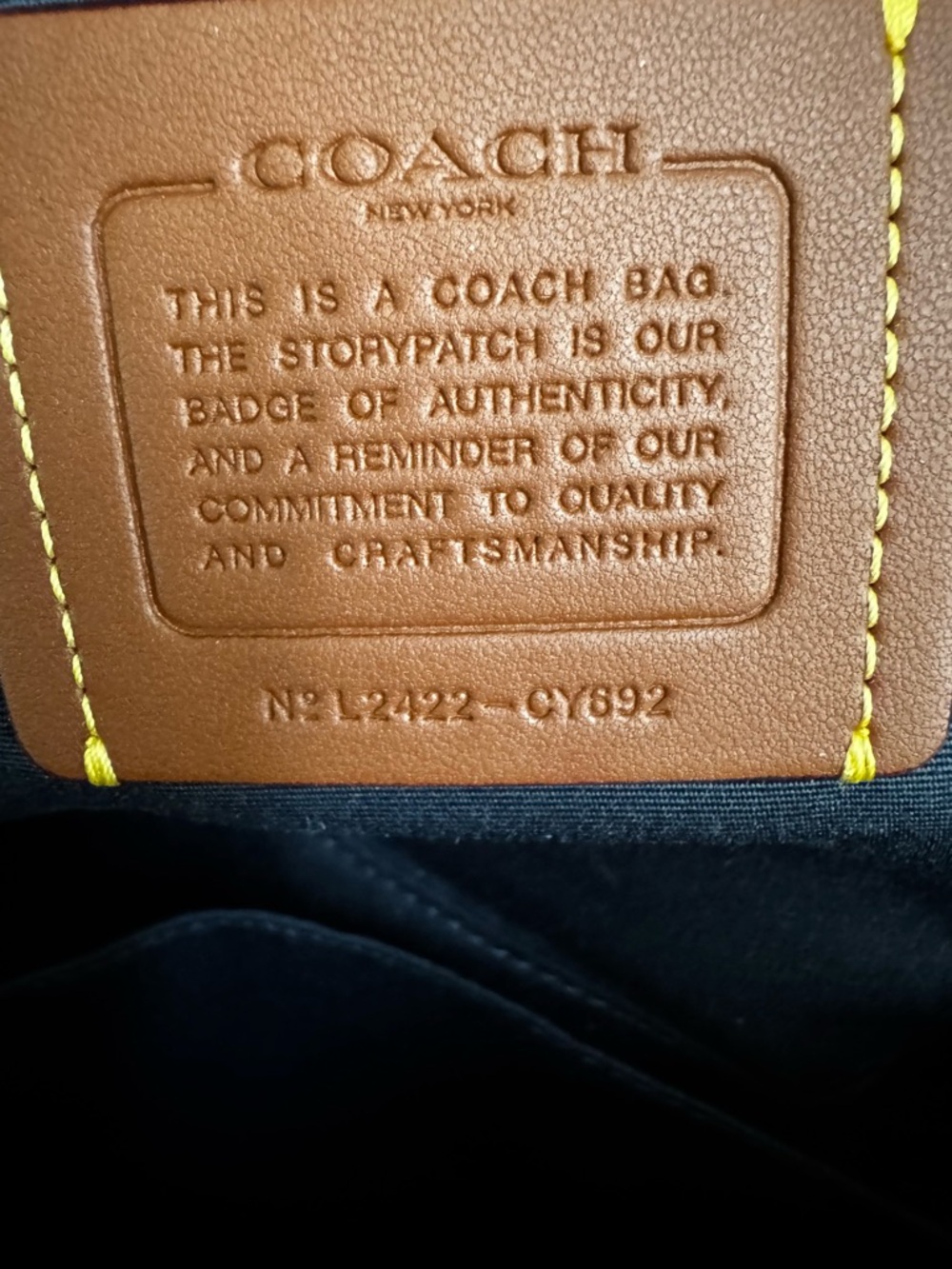 Coach Navy Signature Regular Satchel with Pink & Red Cherry Print - Picture 4 of 4